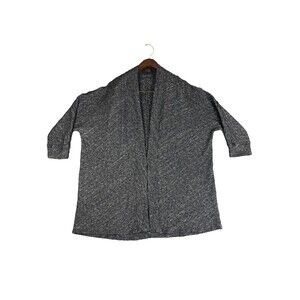 Eileen Fisher Cardigan Heathered Open Front Quiet Luxury Lagenlook Minimalist